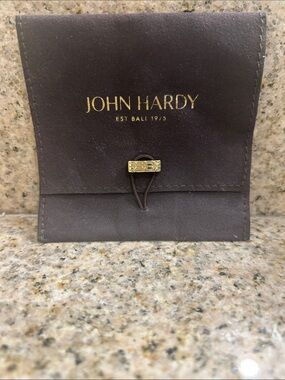 John Hardy Small Luxury Brown Faux Suede Jewelry Pouch / Gently Used / Authentic